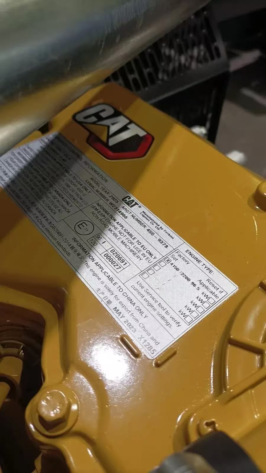 The C4.4 engine is suitable for heavy machinery.